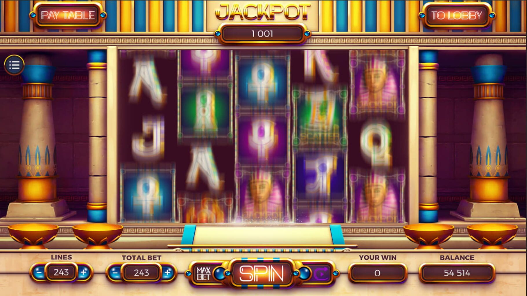 Pyramids Slot Machines screenshot