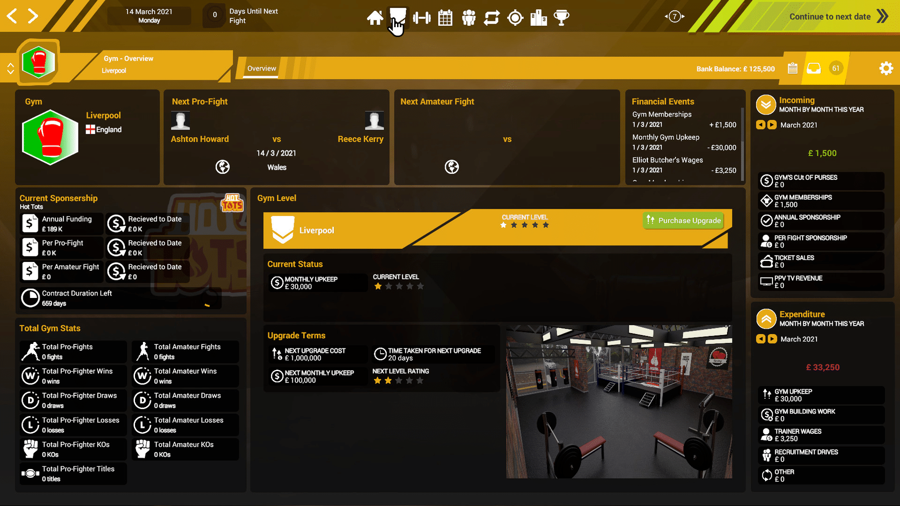 Boxing Club Manager screenshot