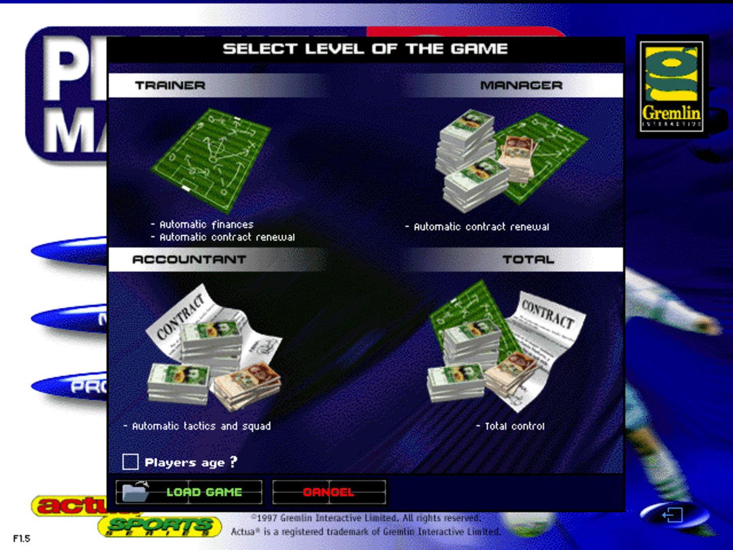 Premier Manager 97 screenshot