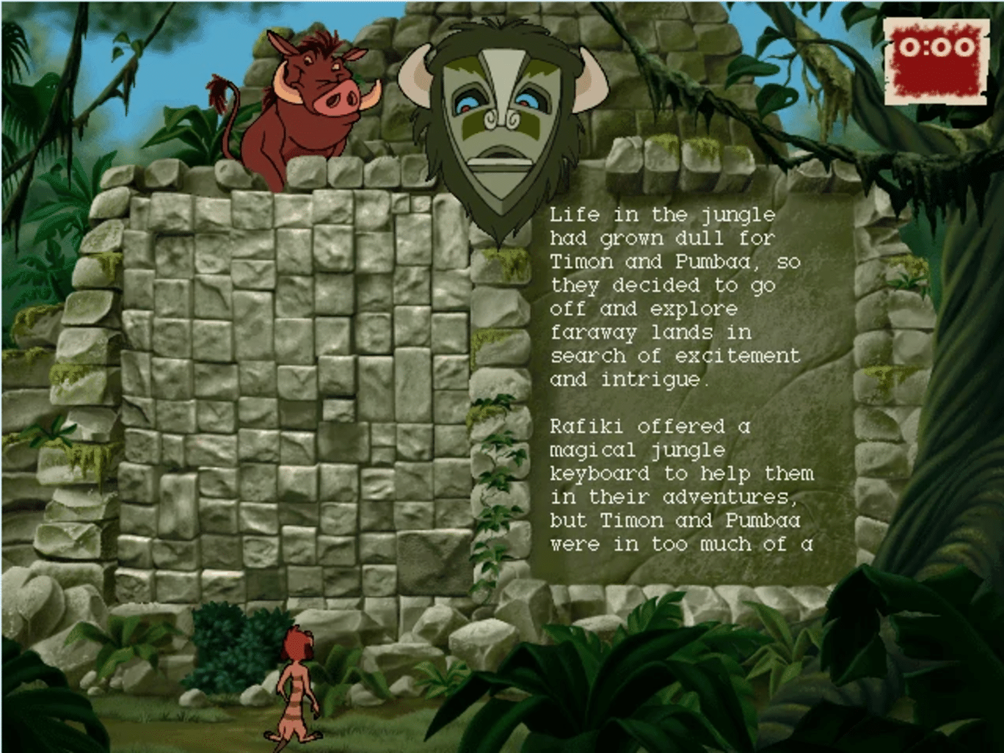 Disney's Adventures in Typing with Timon & Pumbaa screenshot