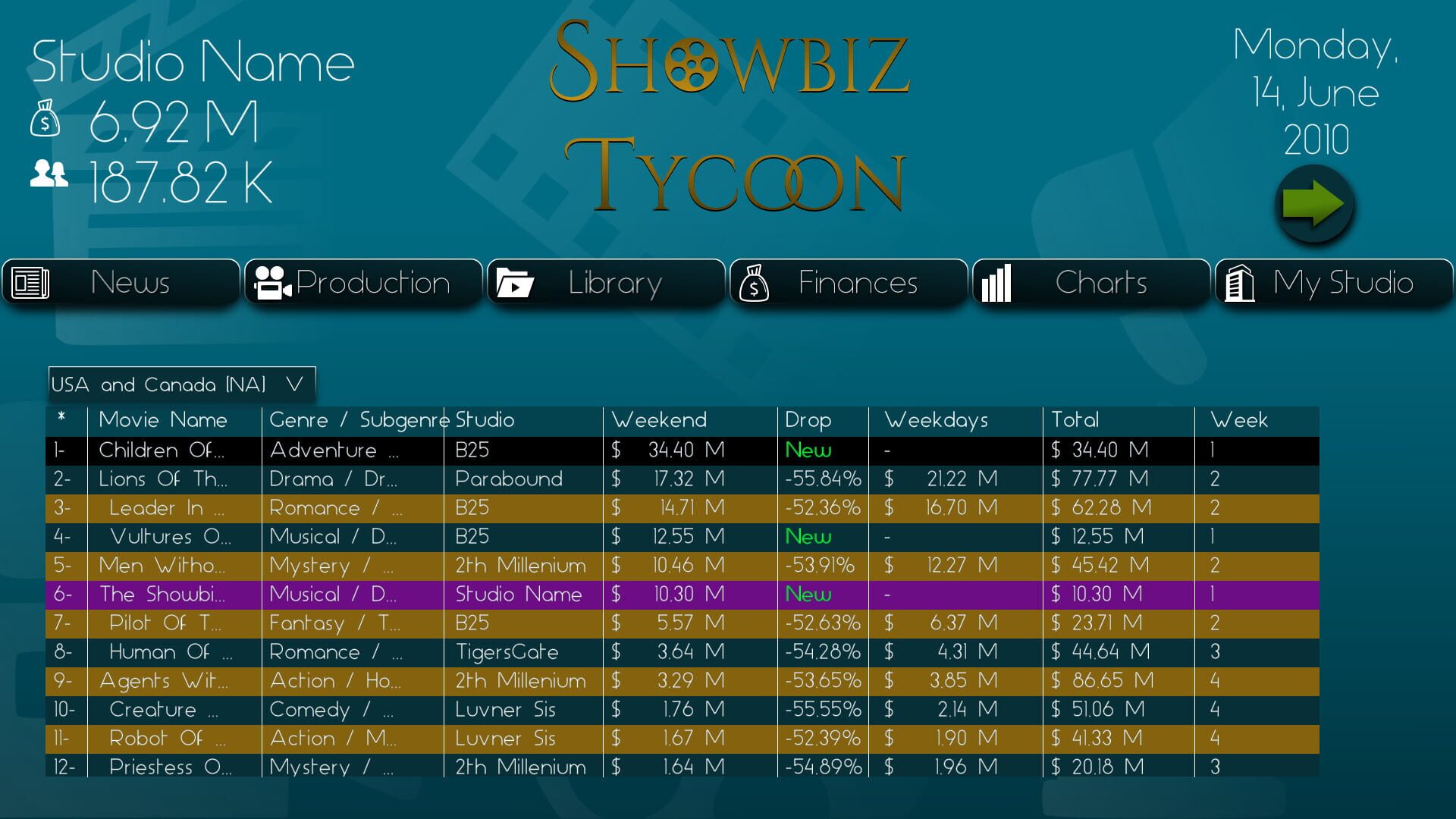 Showbiz Tycoon - Screenshot