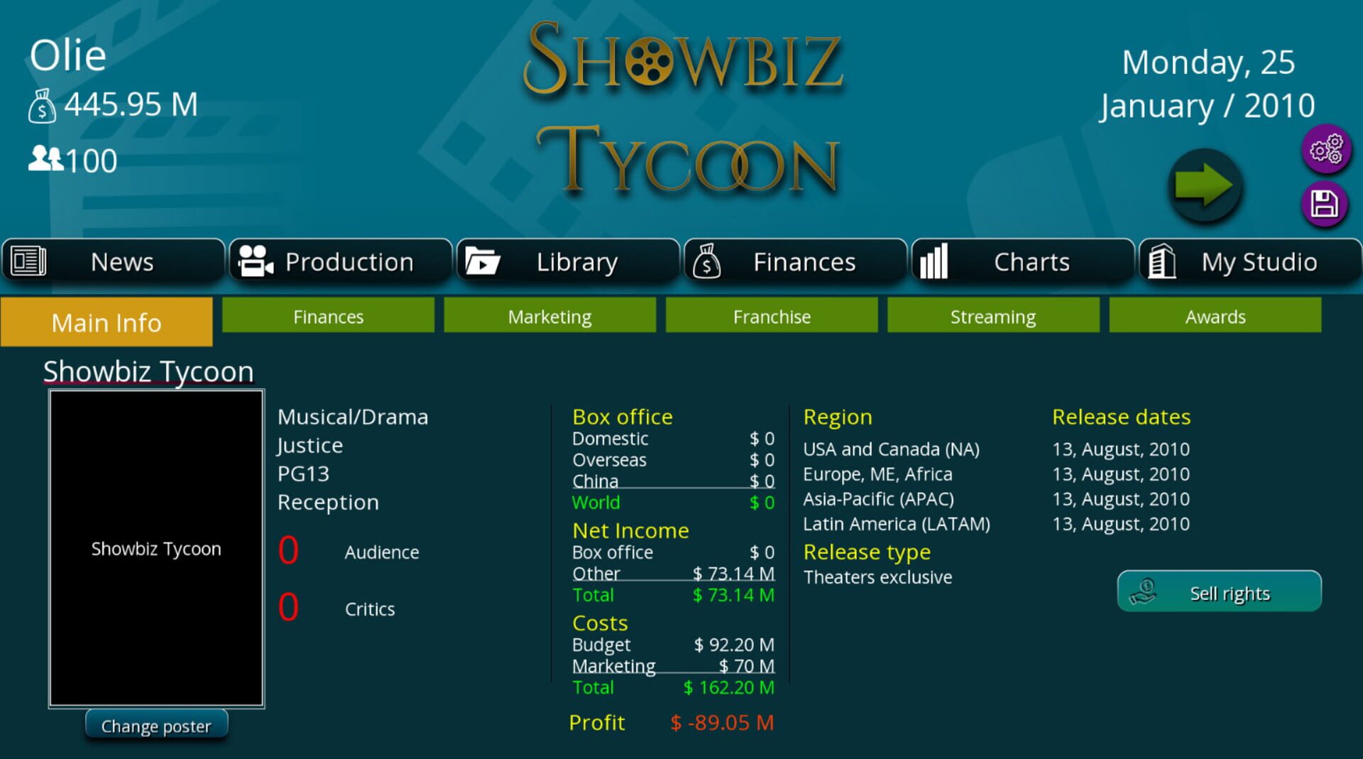 Showbiz Tycoon - Screenshot