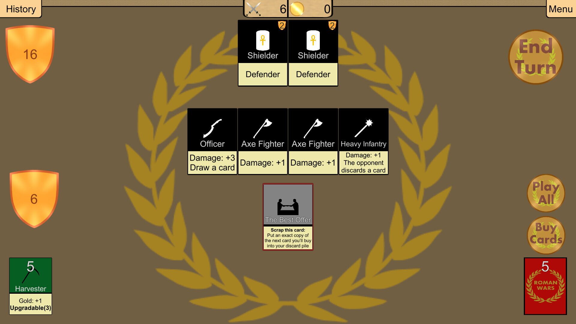 Roman Wars: Deck Building Game - Screenshot