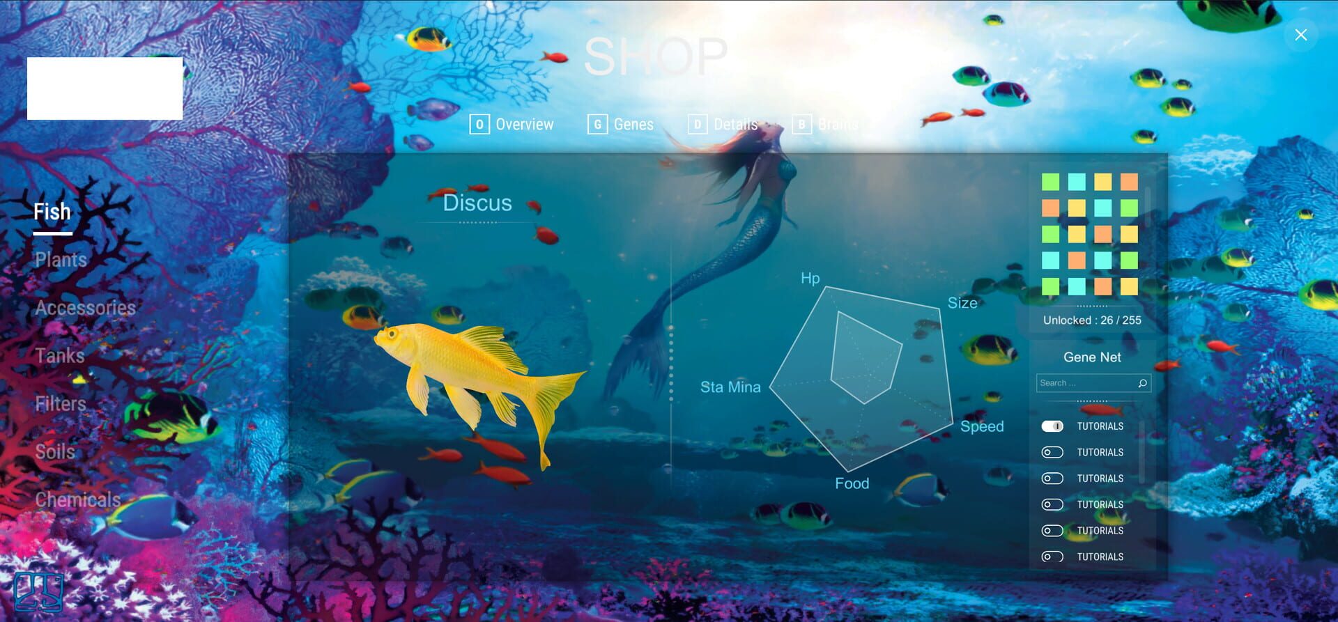 Darwin's Aquarium - Screenshot