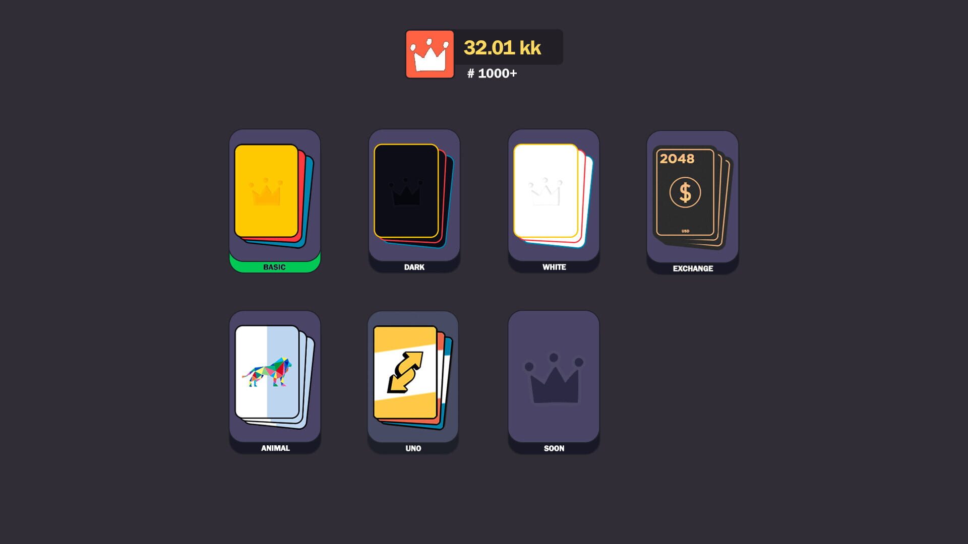 2048 Royal Cards - Screenshot
