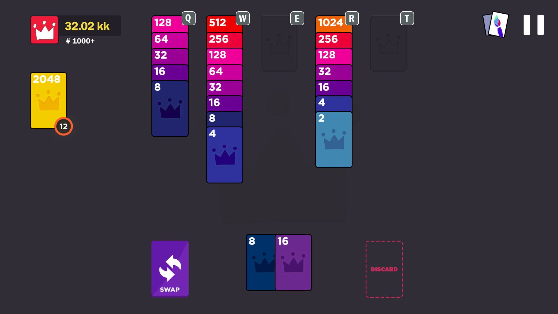 2048 Royal Cards - Screenshot