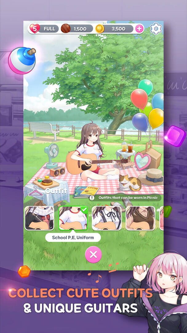 Guitar Girl Match 3 - Screenshot