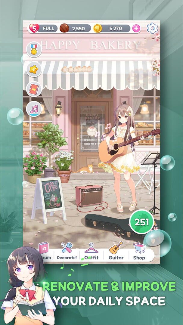 Guitar Girl Match 3 - Screenshot