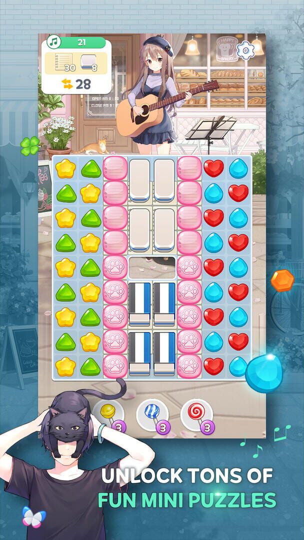 Guitar Girl Match 3 - Screenshot