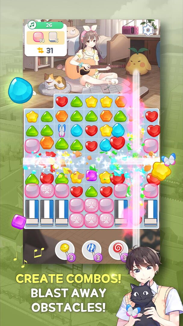 Guitar Girl Match 3 - Screenshot