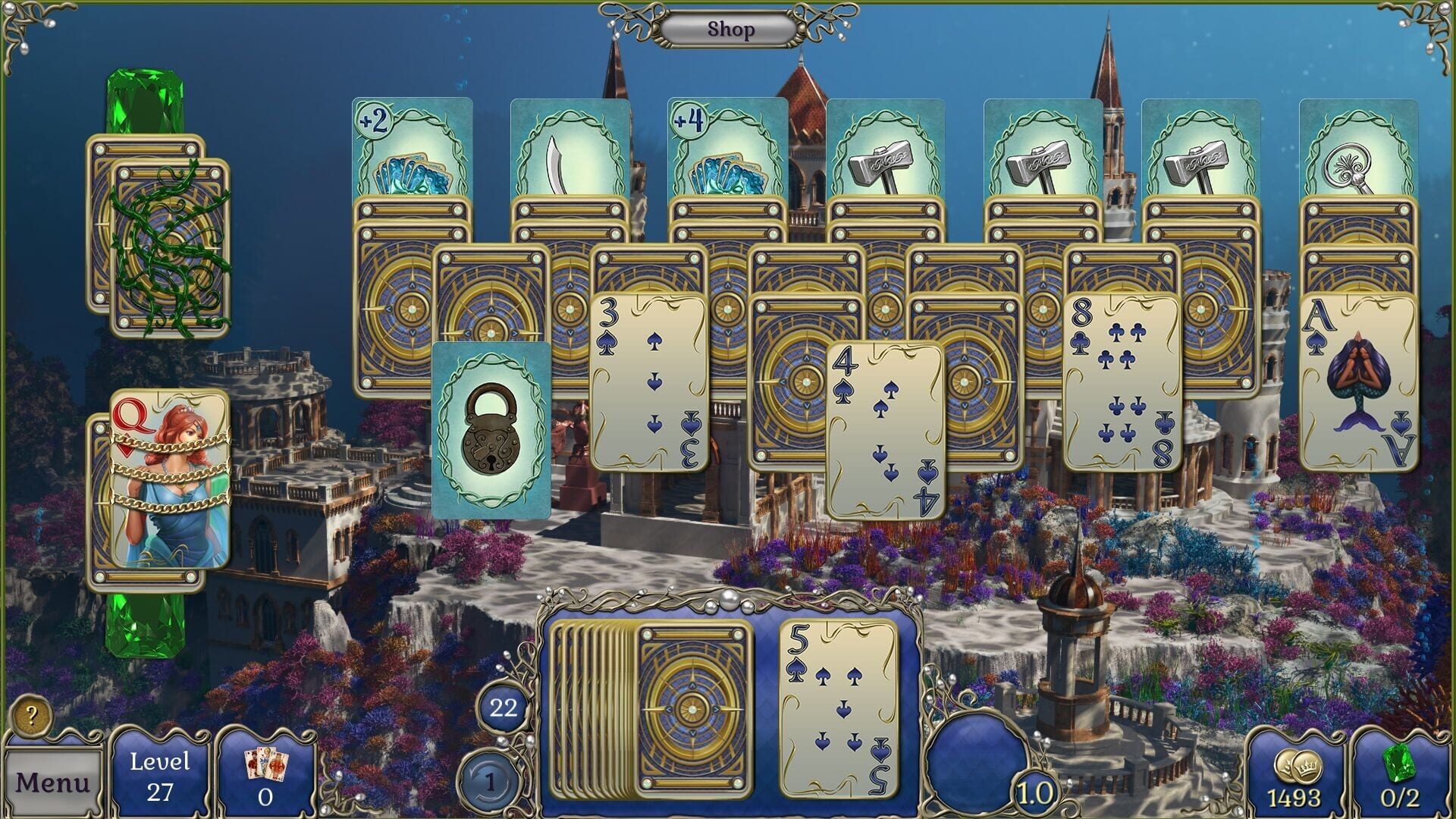 Jewel Match Atlantis Solitaire 3: Collector's Edition - Screenshot