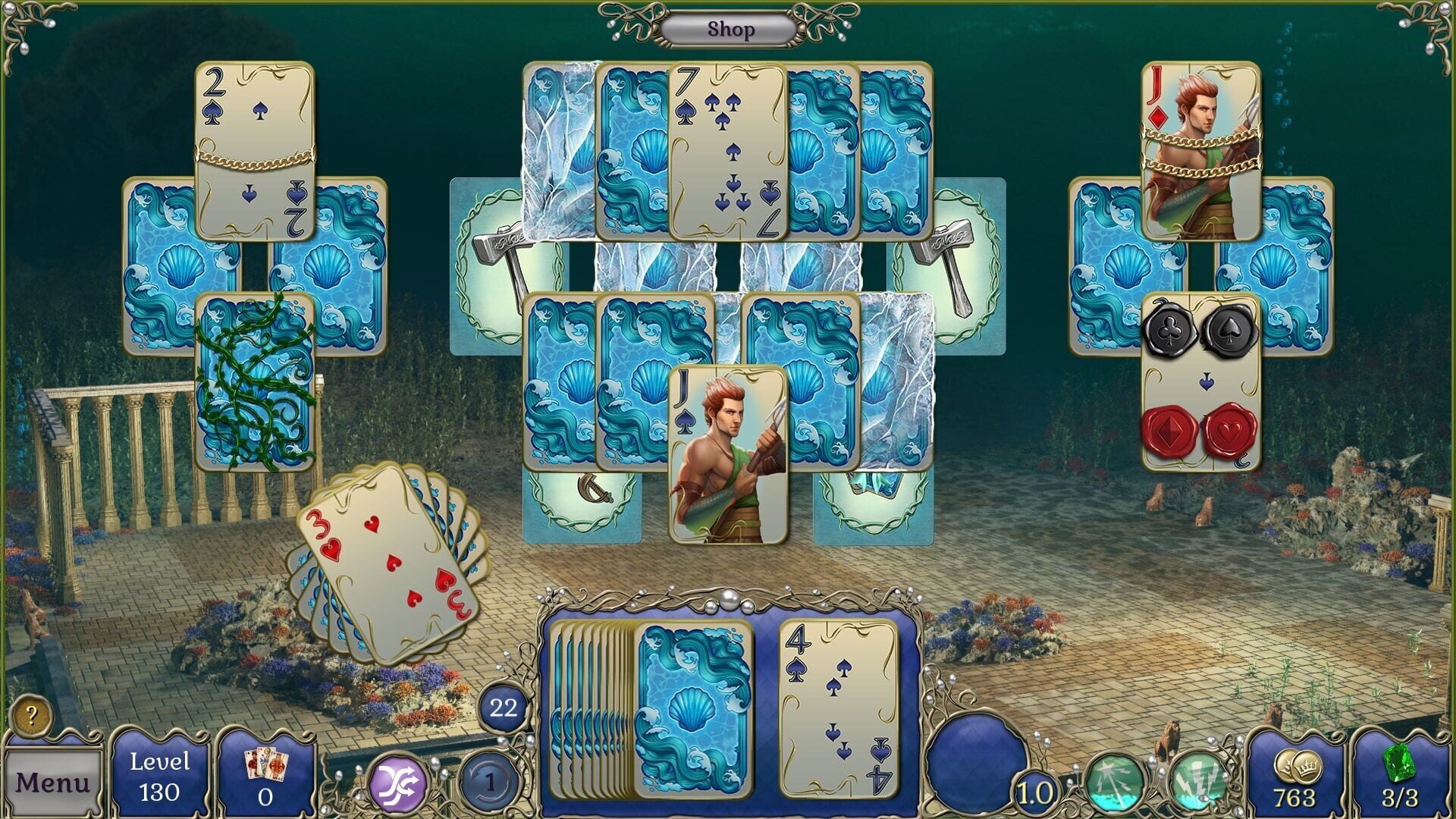 Jewel Match Atlantis Solitaire 3: Collector's Edition - Screenshot
