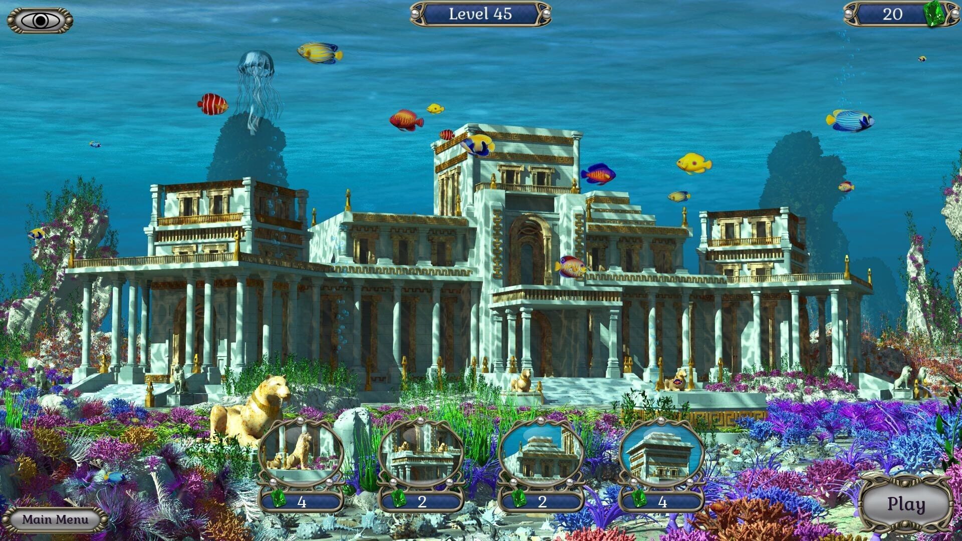 Jewel Match Atlantis Solitaire 3: Collector's Edition - Screenshot
