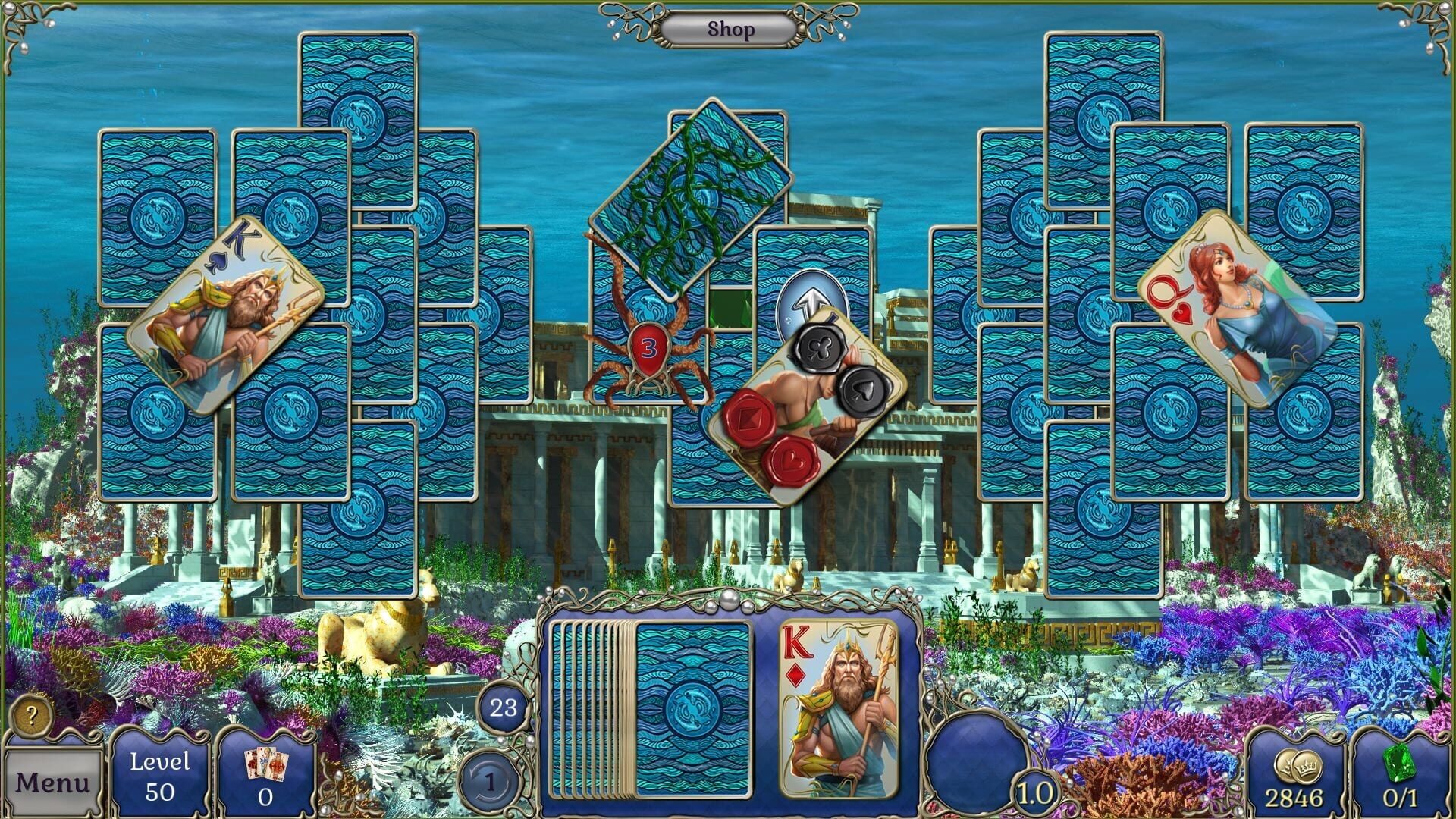 Jewel Match Atlantis Solitaire 3: Collector's Edition - Screenshot