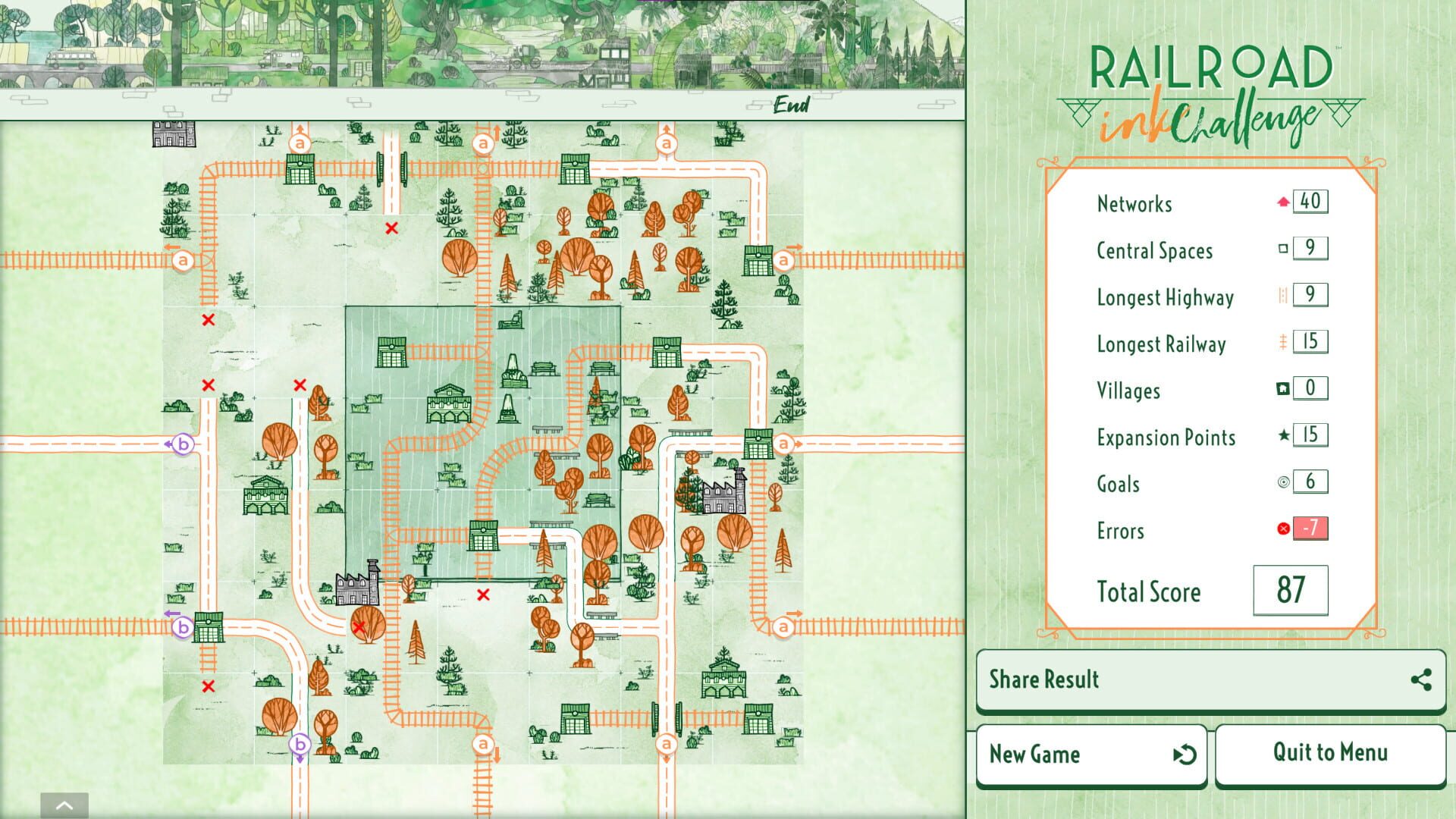 Railroad Ink Challenge: Forest - Screenshot
