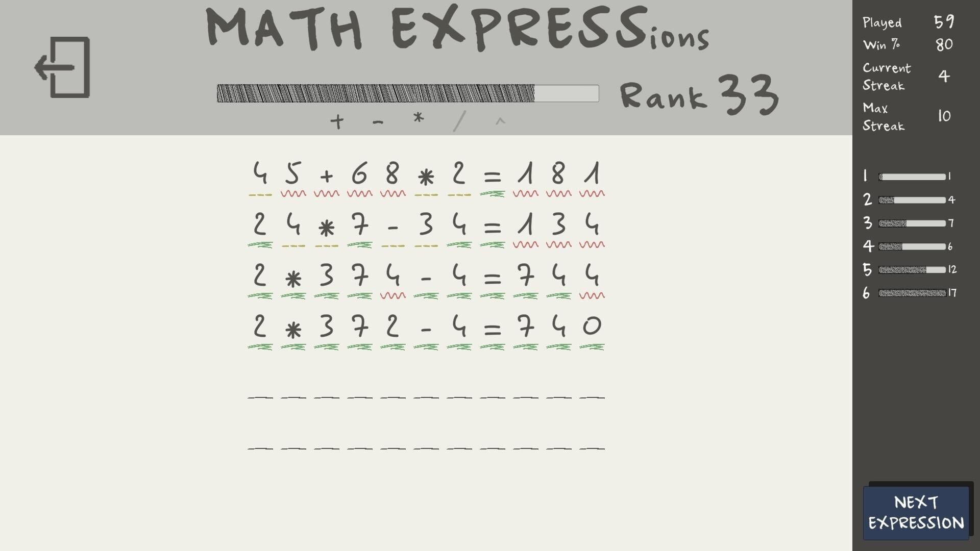 Math Expressions - Screenshot