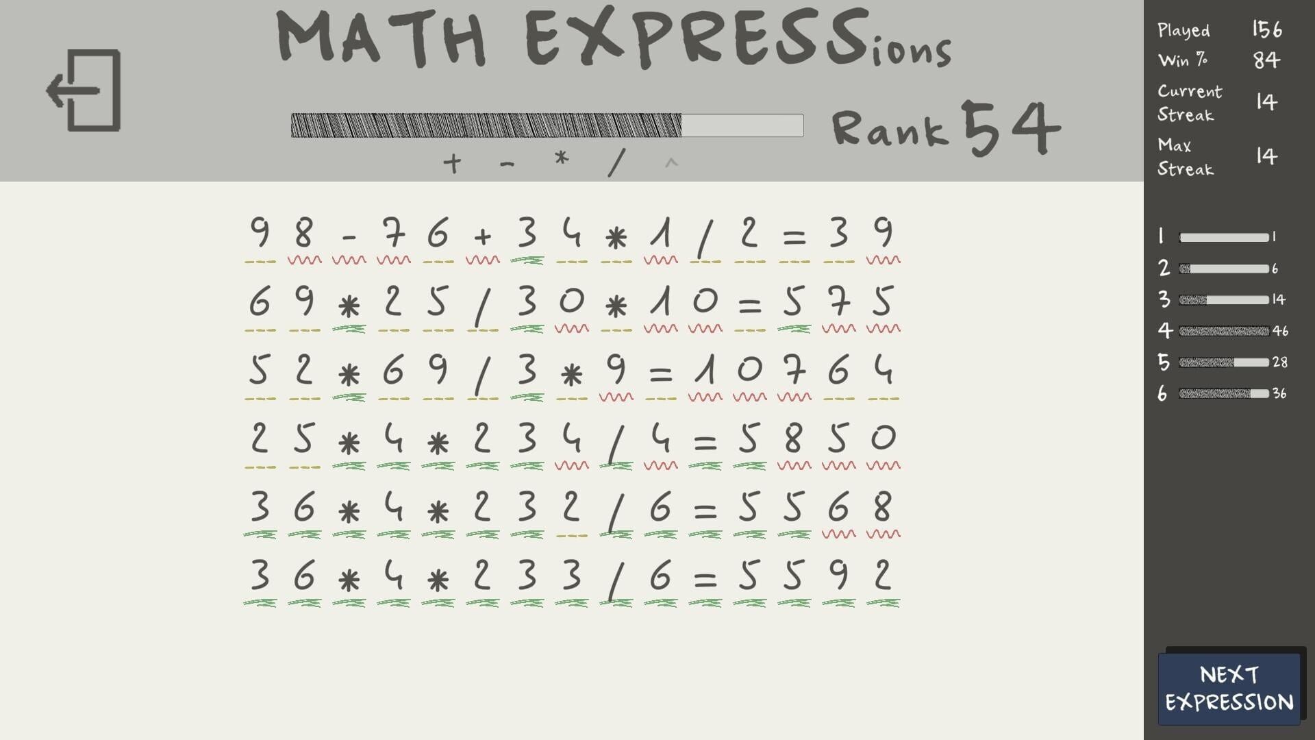 Math Expressions - Screenshot