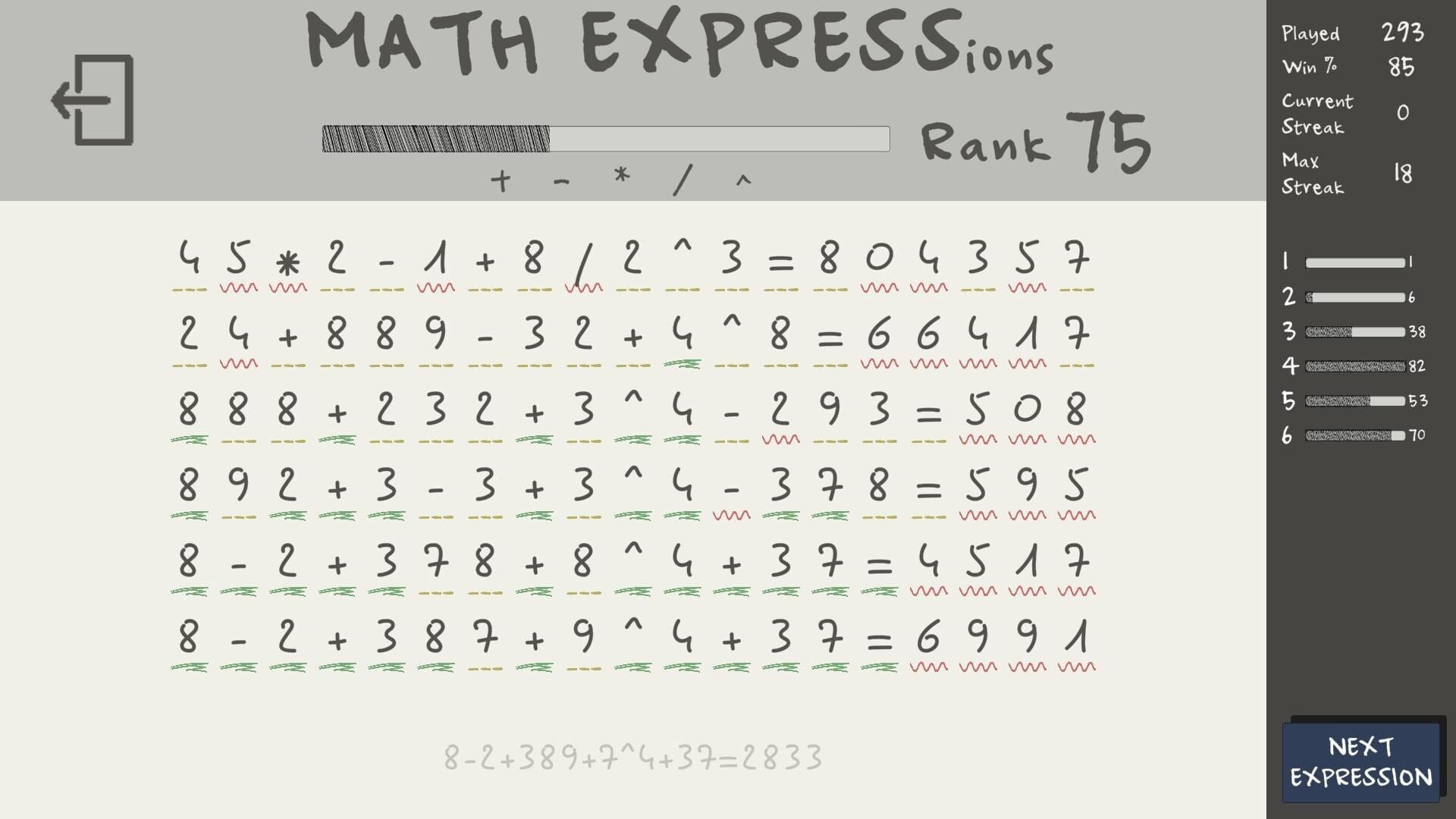 Math Expressions - Screenshot