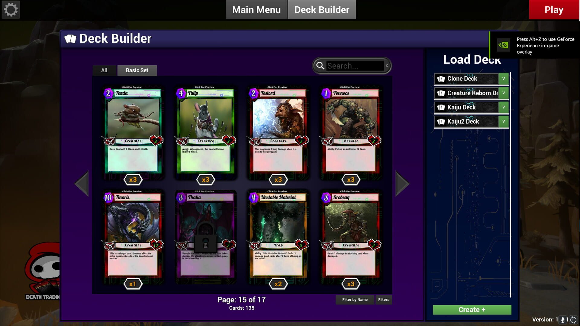 Death Trading Card Game - Screenshot