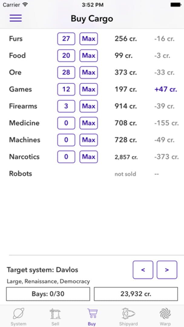 Space Trader 2018 - Screenshot