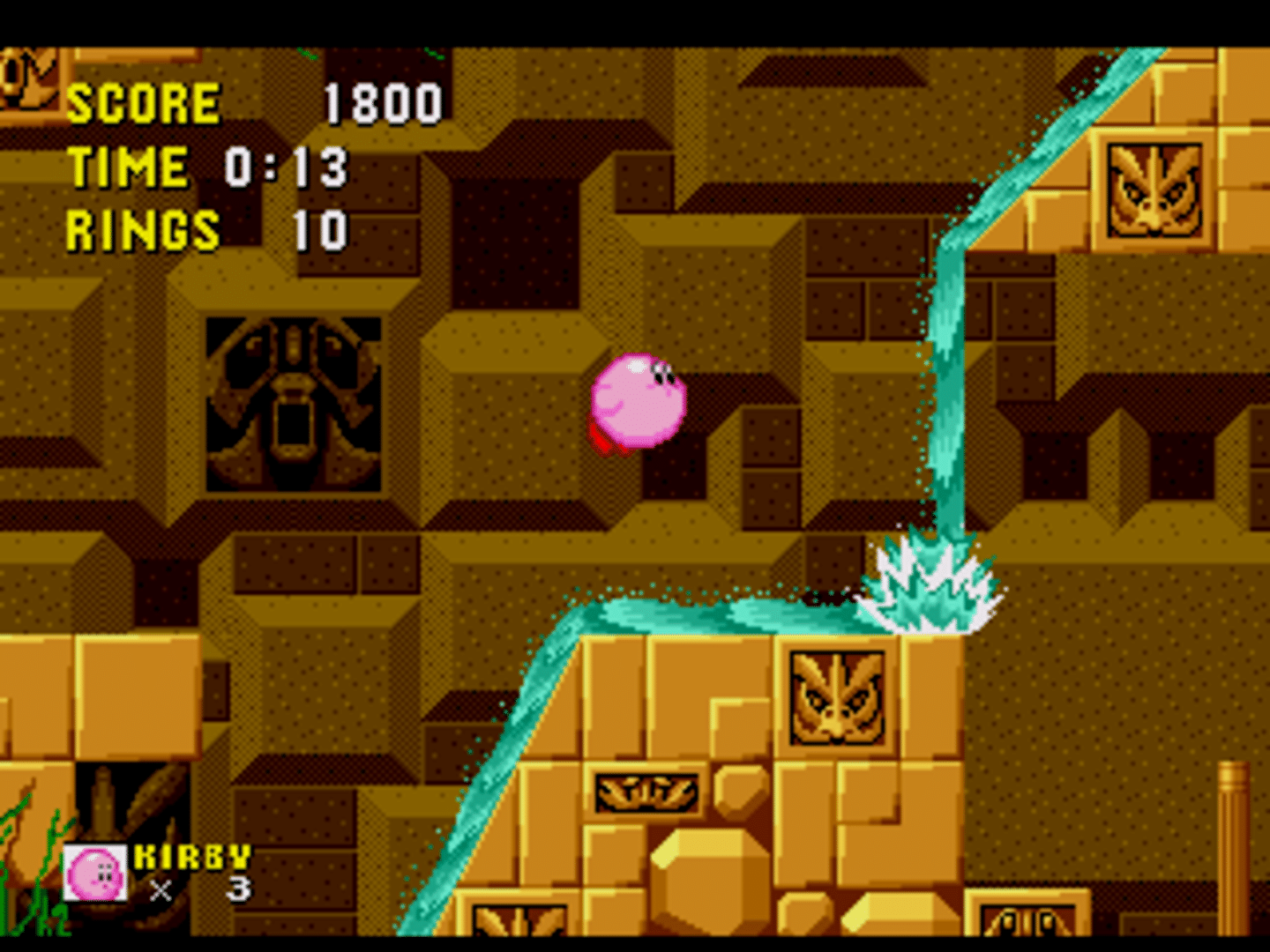 Kirby in Sonic the Hedgehog screenshot