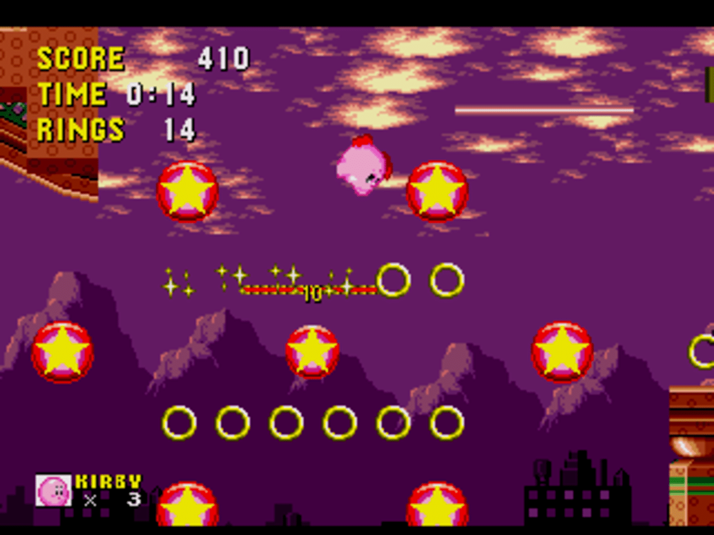 Kirby in Sonic the Hedgehog screenshot