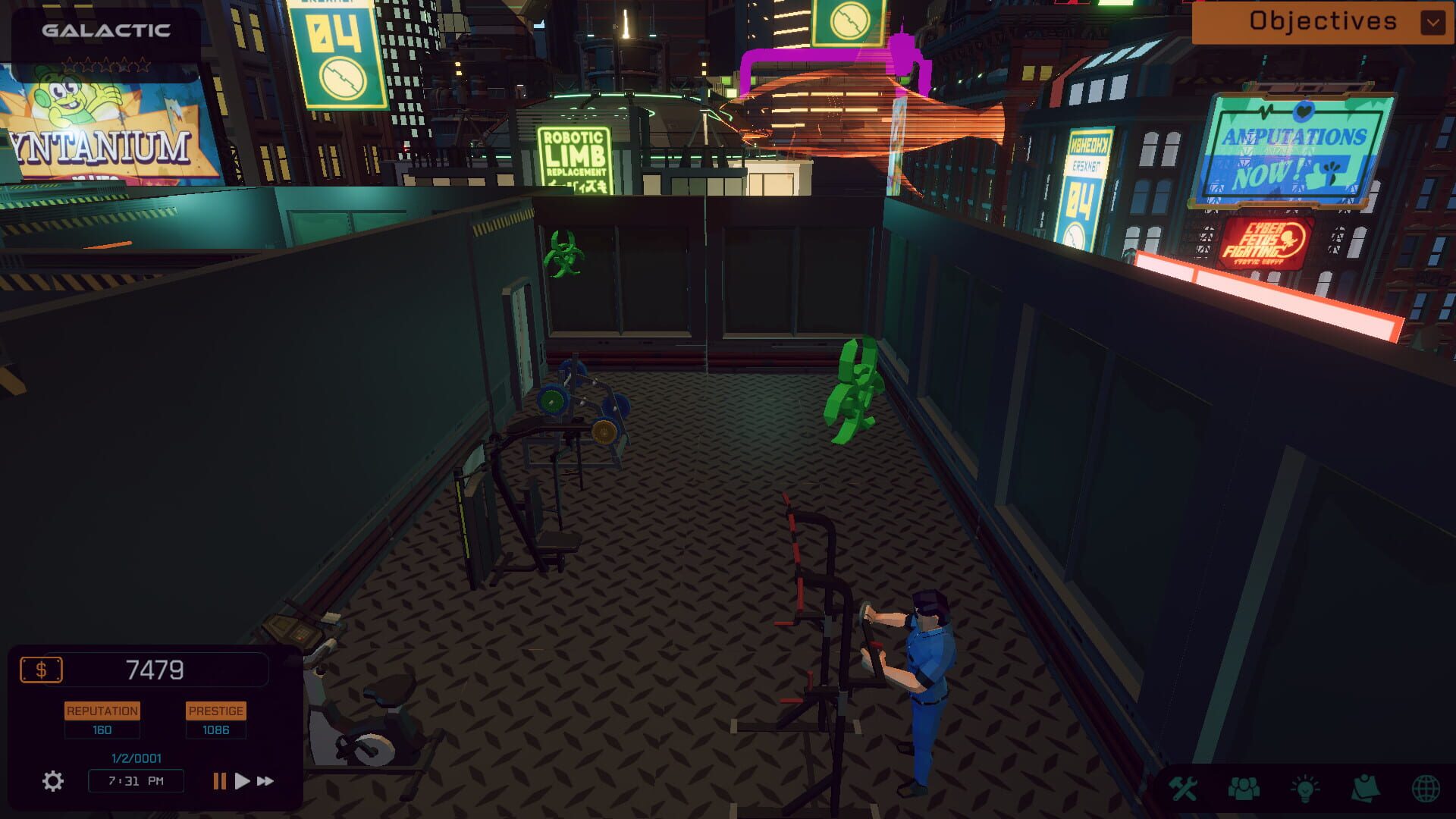 Galactic Gym: Fitness Center Management - Screenshot