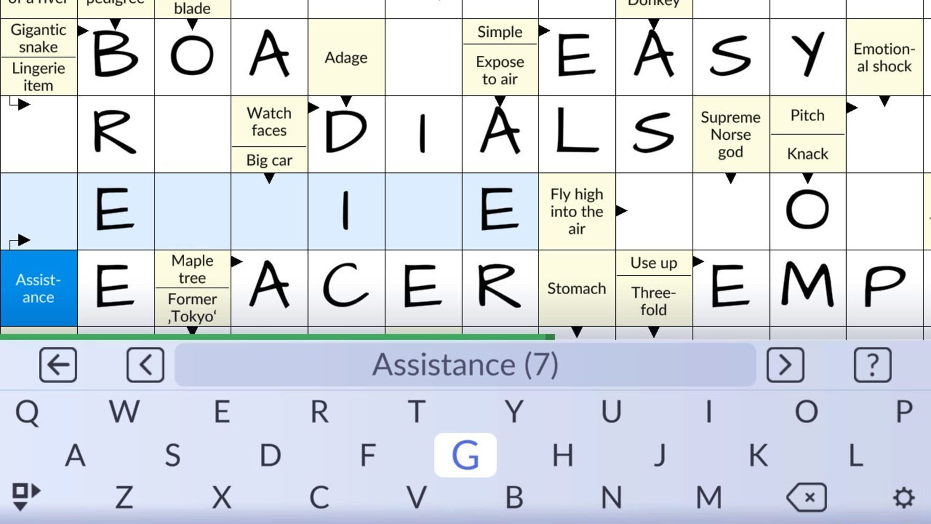 Pure Crosswords screenshot