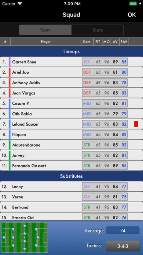 iClub Manager - Screenshot