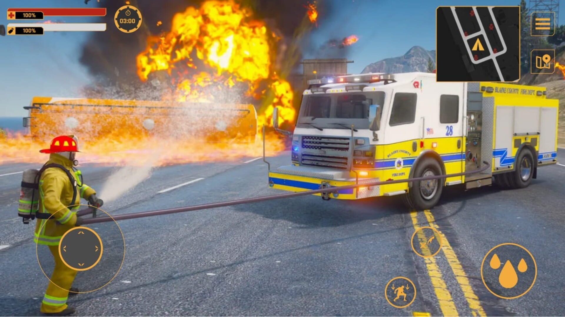 Firefighter: Car Fire Truck Sim Driving 2022 Simulator - Screenshot