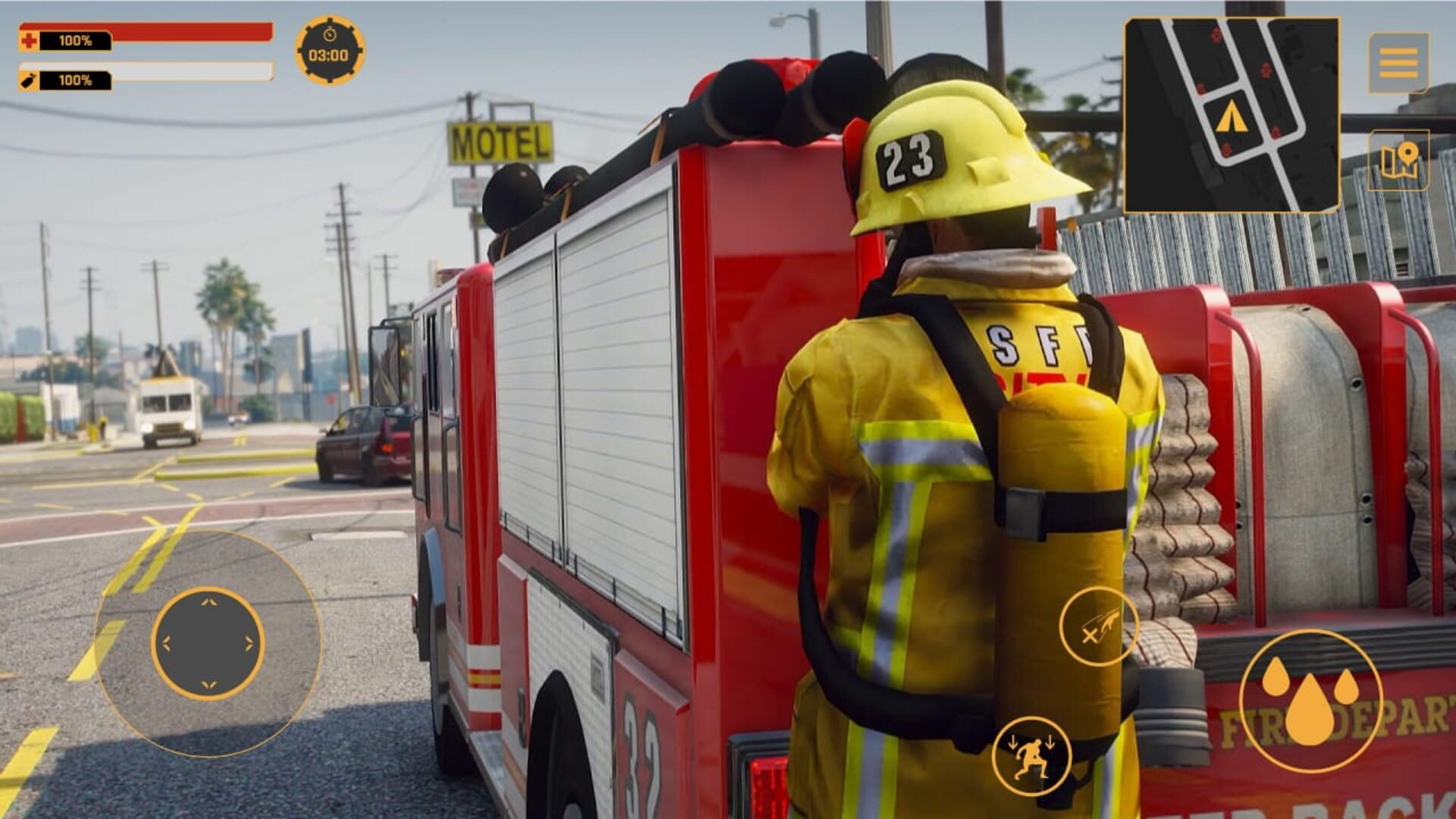Firefighter: Car Fire Truck Sim Driving 2022 Simulator - Screenshot