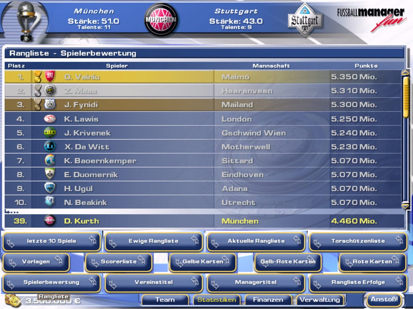 Team Manager - Screenshot