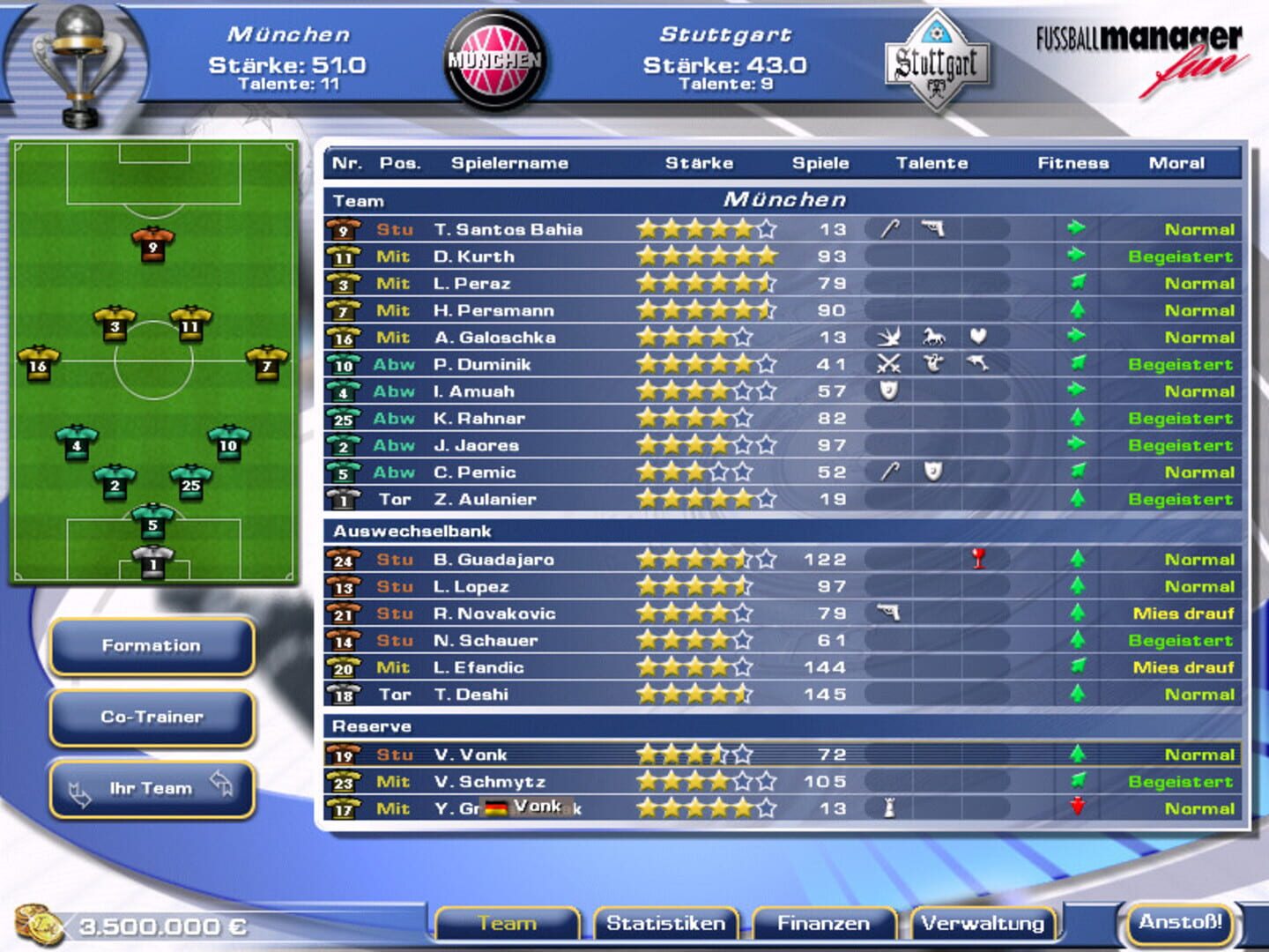 Team Manager - Screenshot