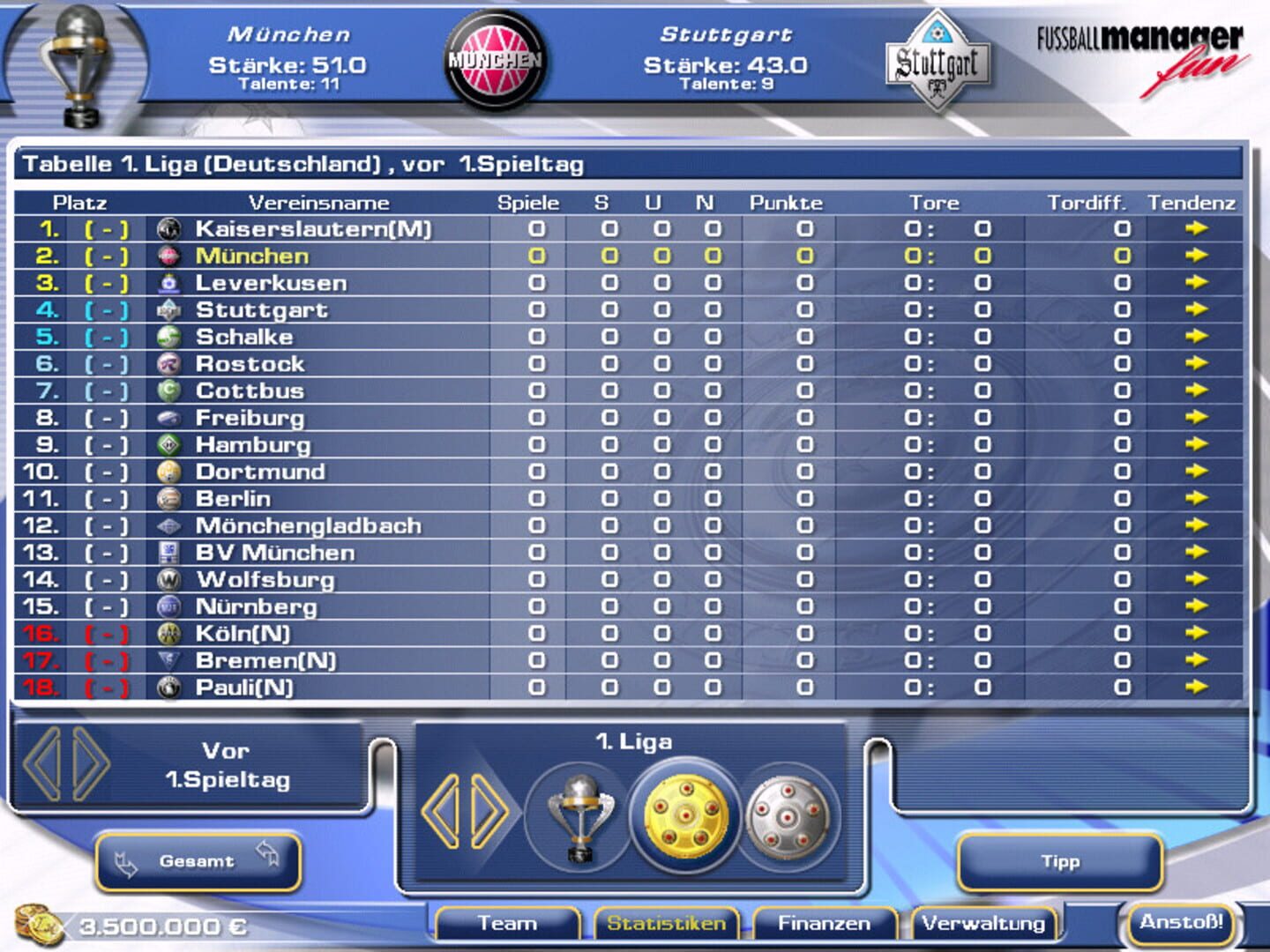 Team Manager - Screenshot