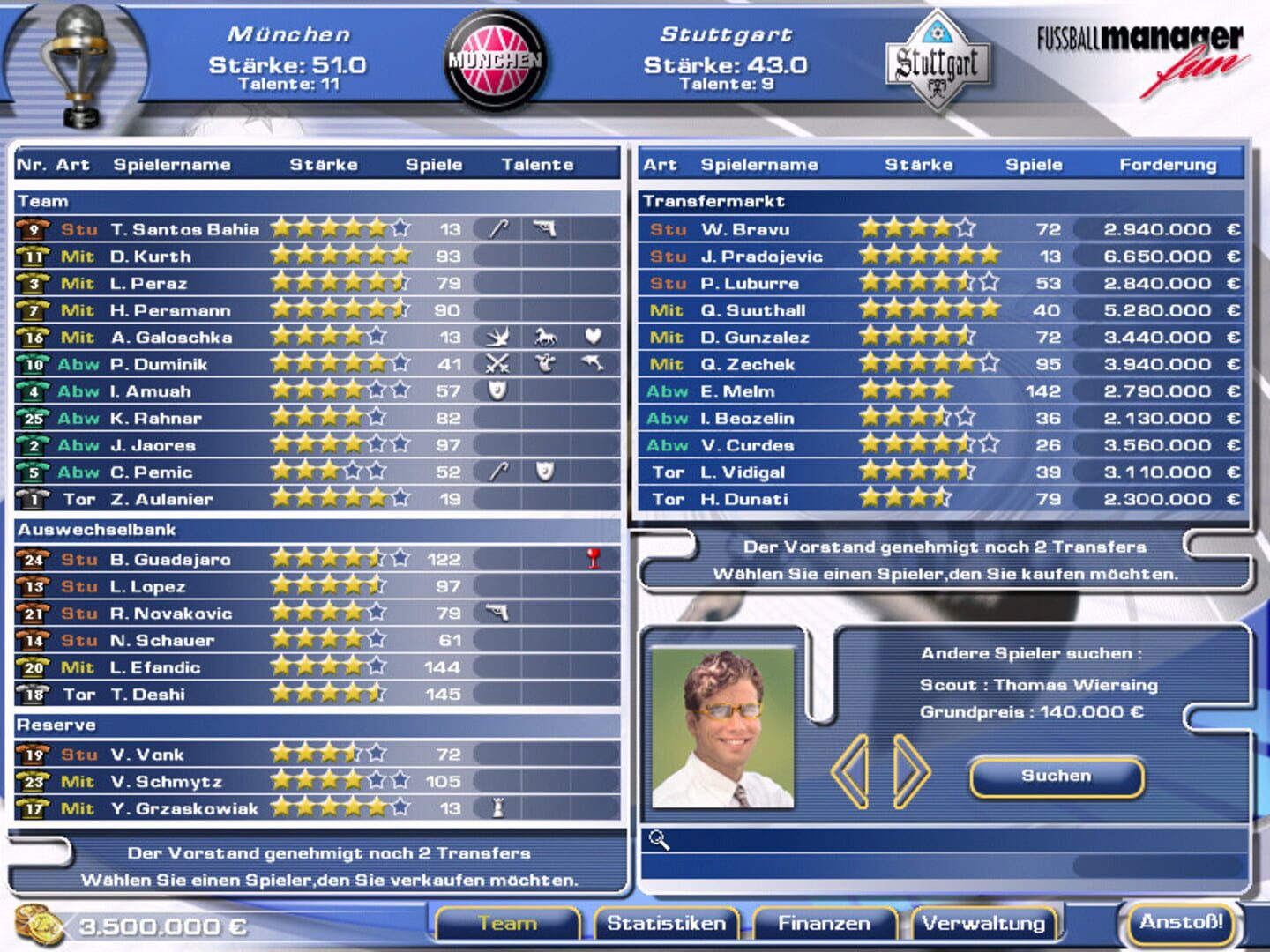 Team Manager - Screenshot