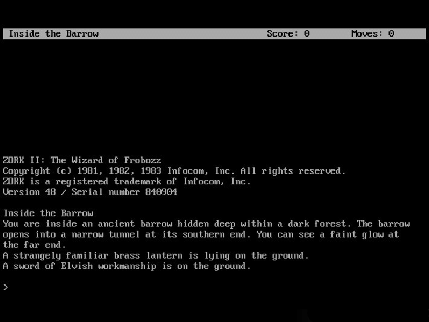 The Zork Anthology screenshot