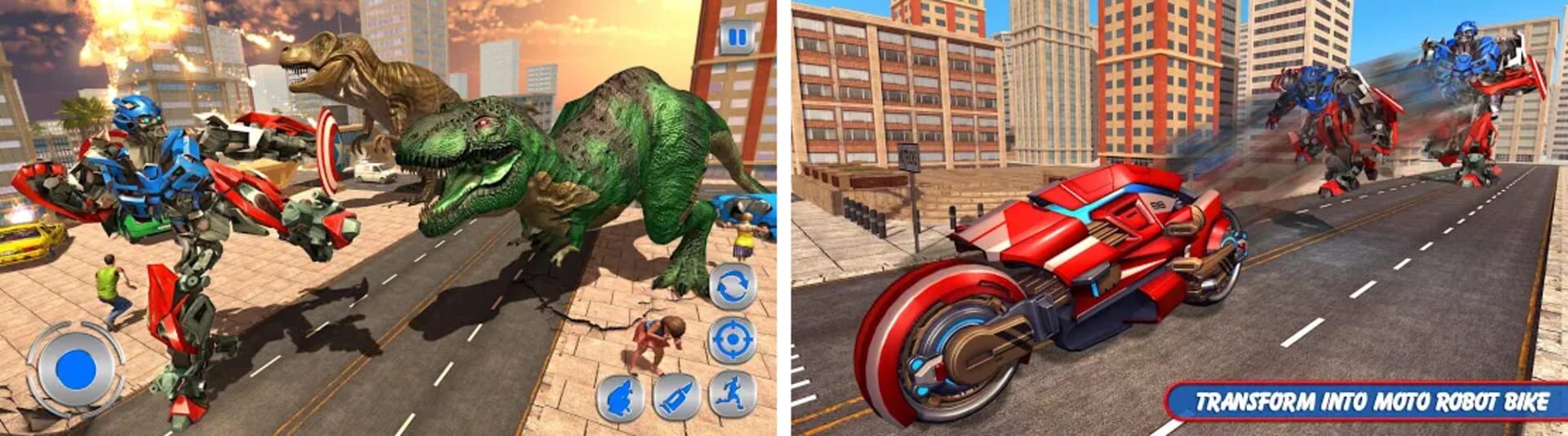 Captain of America Moto Robot Transform Dino Wars - Screenshot