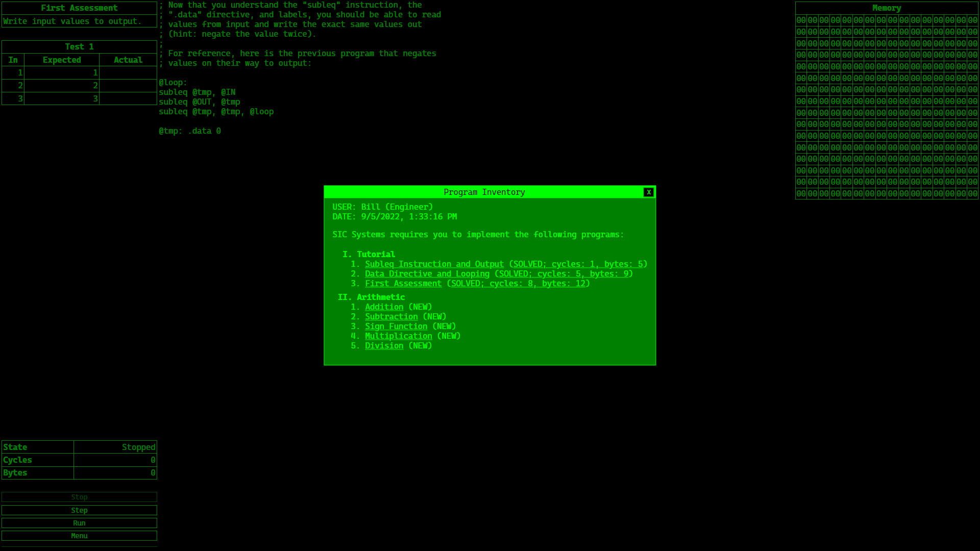 SIC-1 - Screenshot