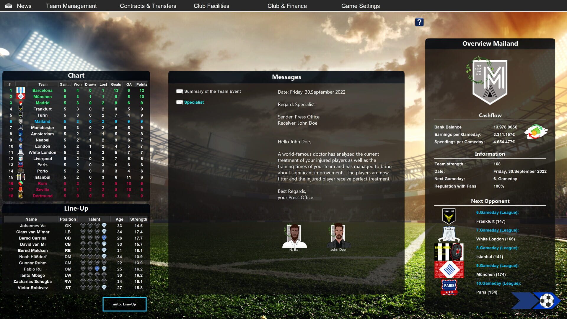 European Football Dynasty 2023 - Screenshot