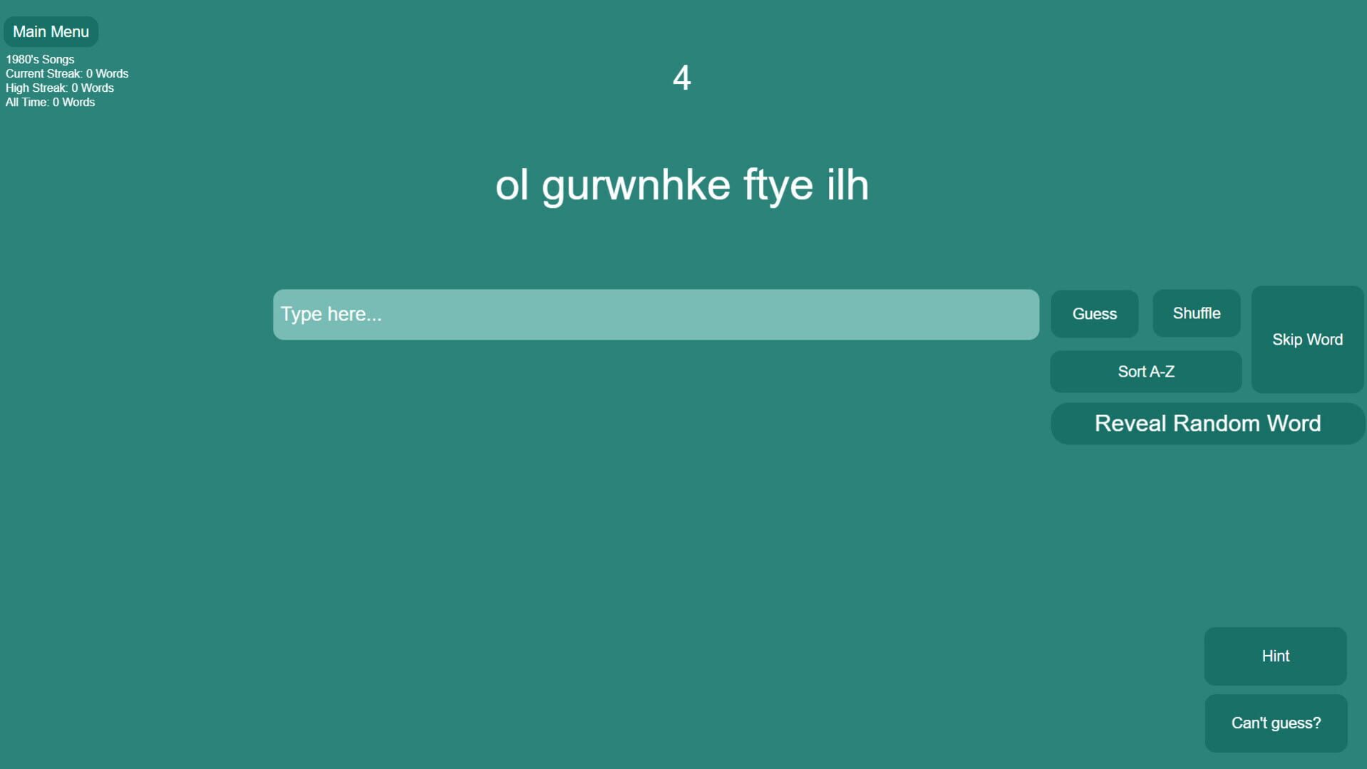 Shuffled Words - Screenshot