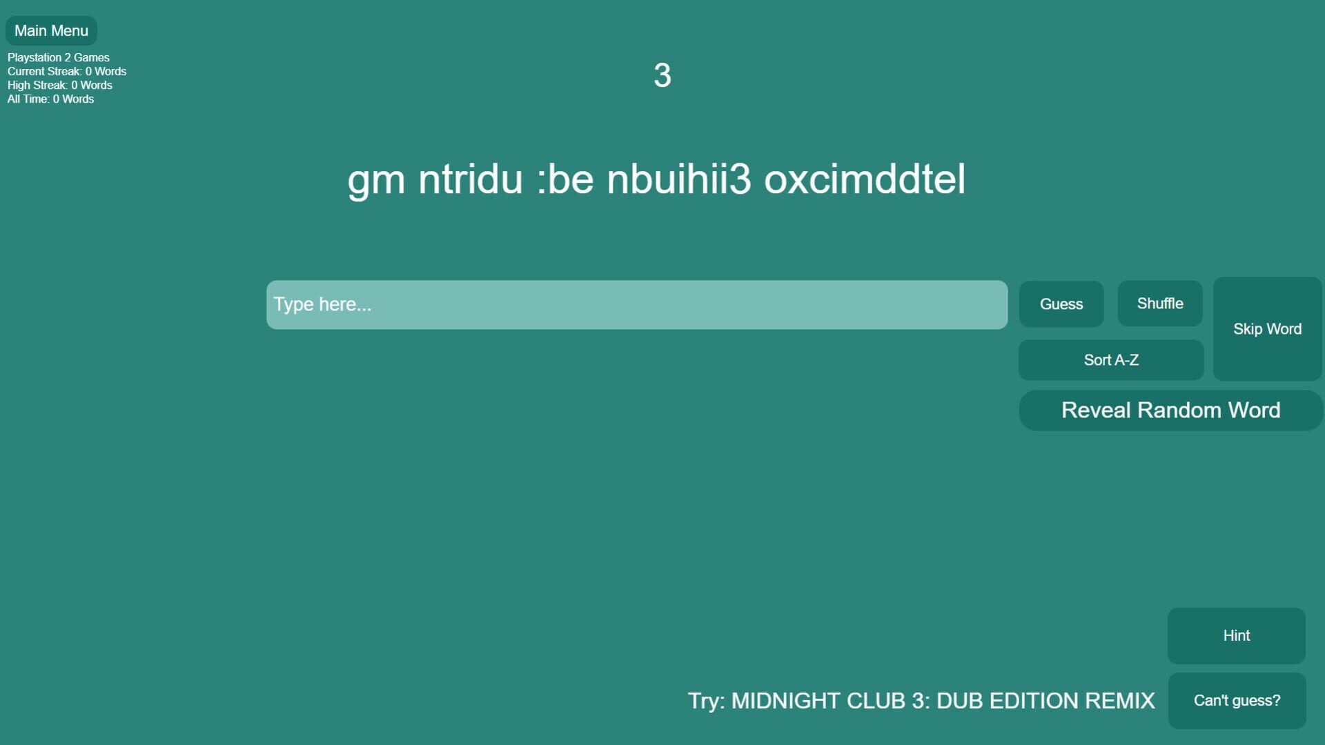 Shuffled Words - Screenshot