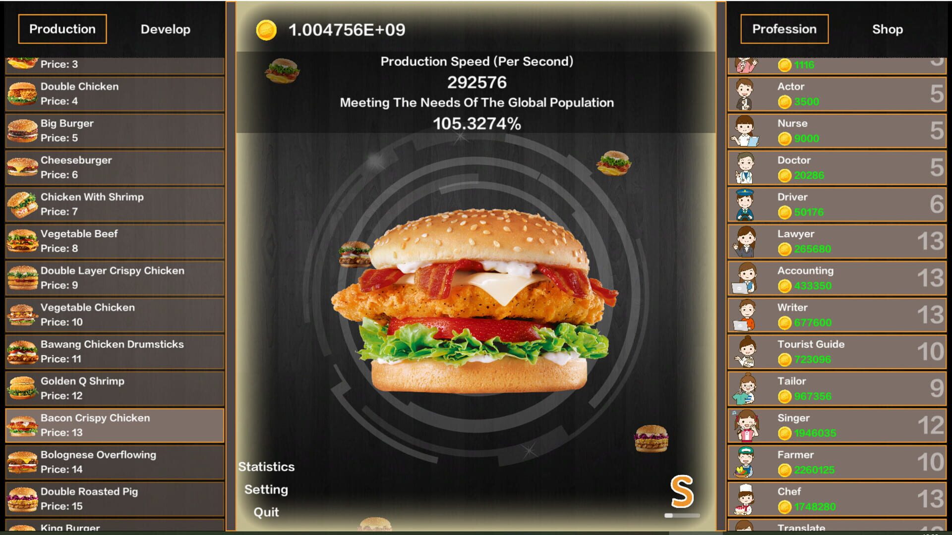 Idle Hamburgers Save the World - Screenshot