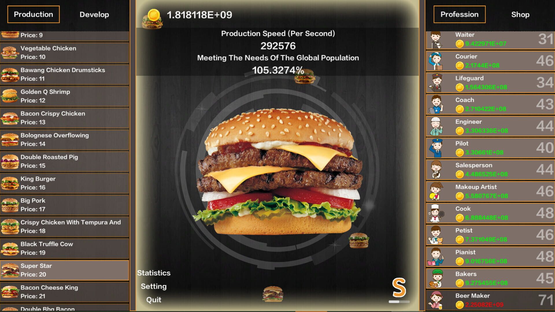 Idle Hamburgers Save the World - Screenshot