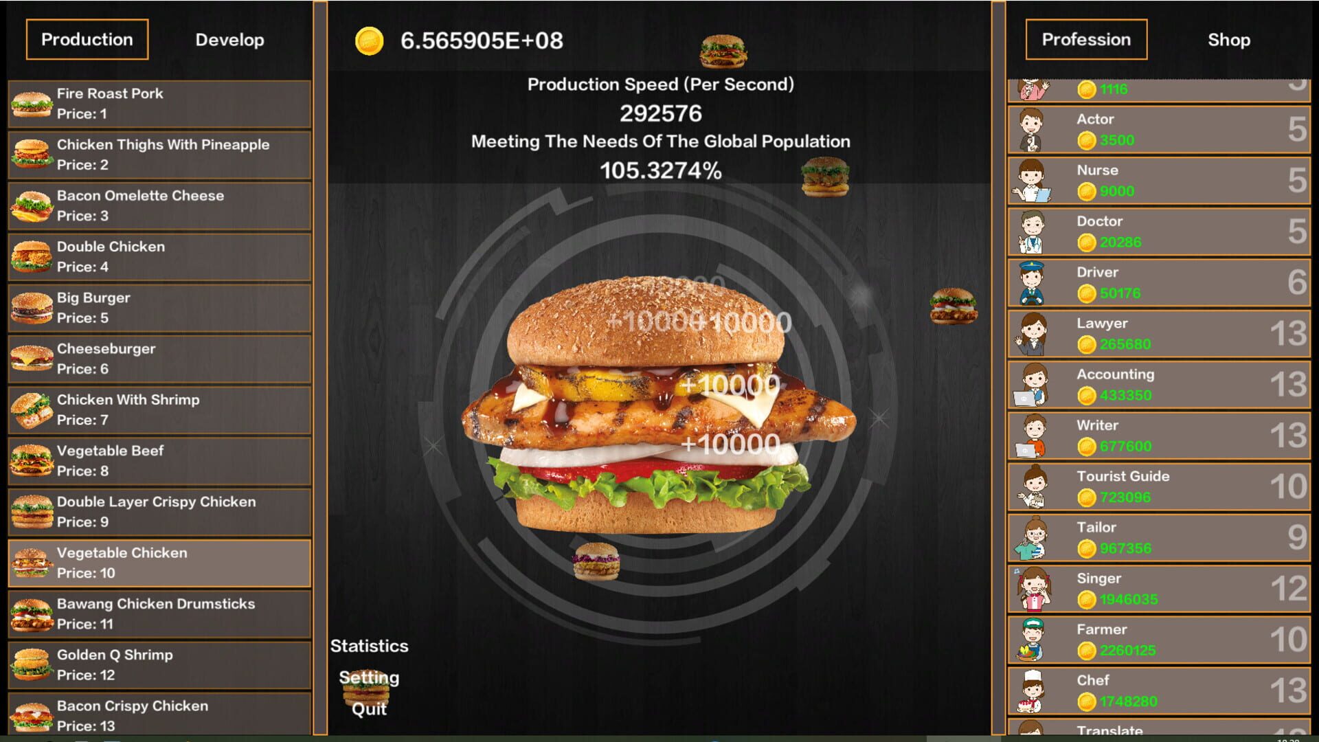Idle Hamburgers Save the World - Screenshot