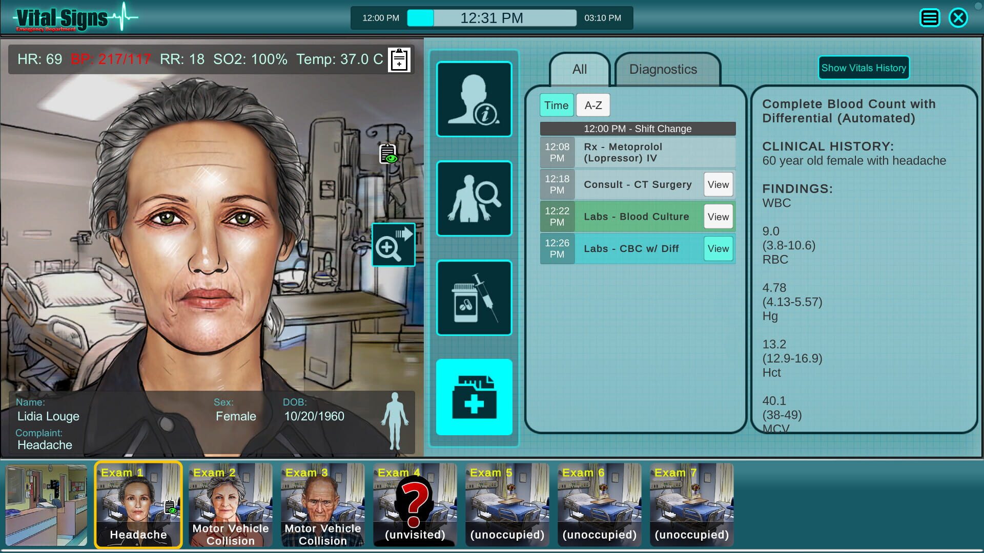Vital Signs: Emergency Department - Older Adult Cases Package - Screenshot