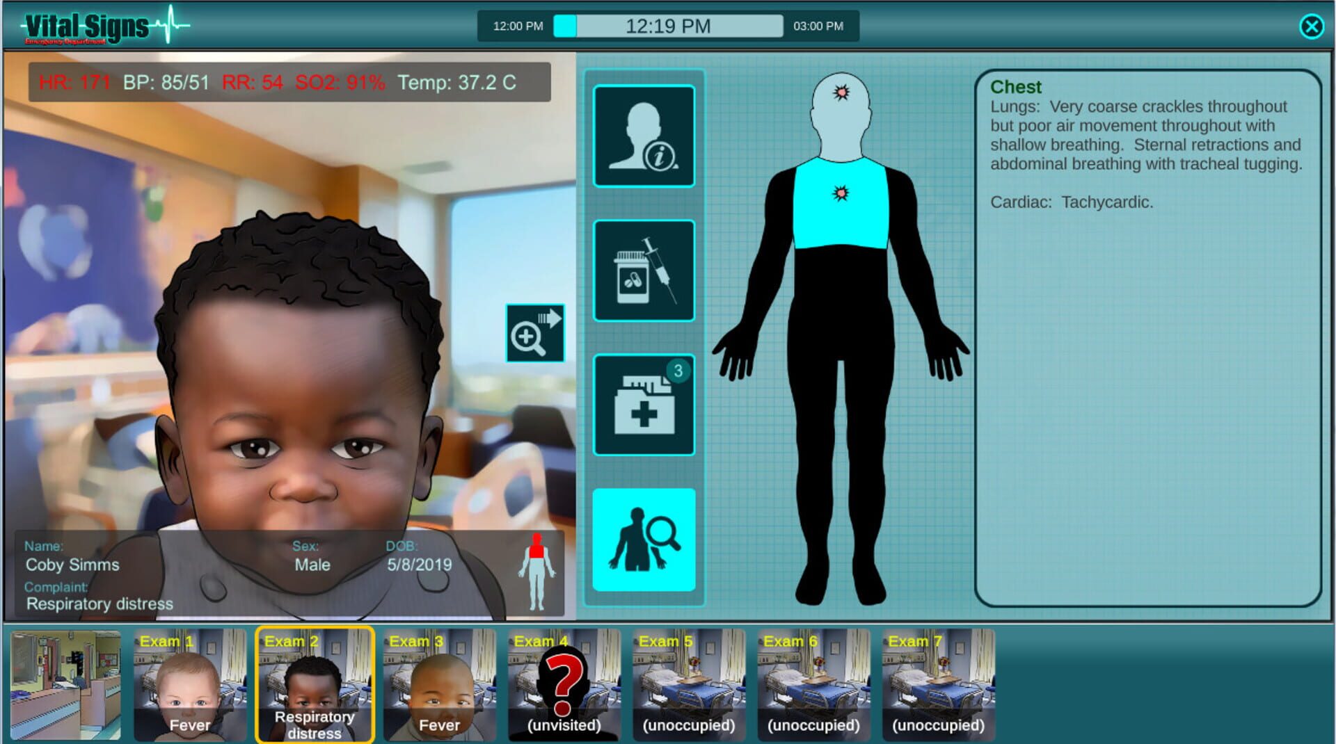 Vital Signs: Emergency Department - Pediatric Infant Cases Package - Screenshot
