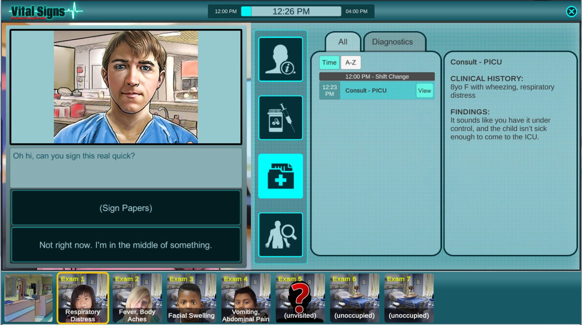 Vital Signs: Emergency Department - Pediatric Common Disease Package - Screenshot