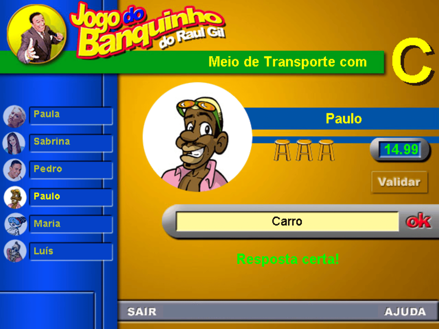 Jogo do Banquinho do Raul Gil screenshot