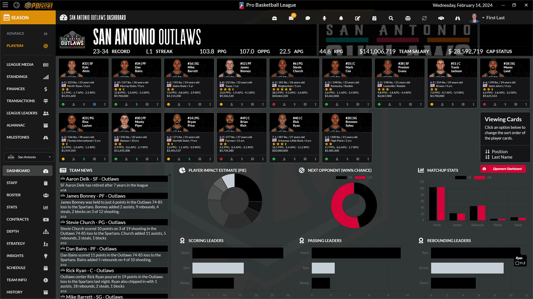 Draft Day Sports: Pro Basketball 2023 screenshot