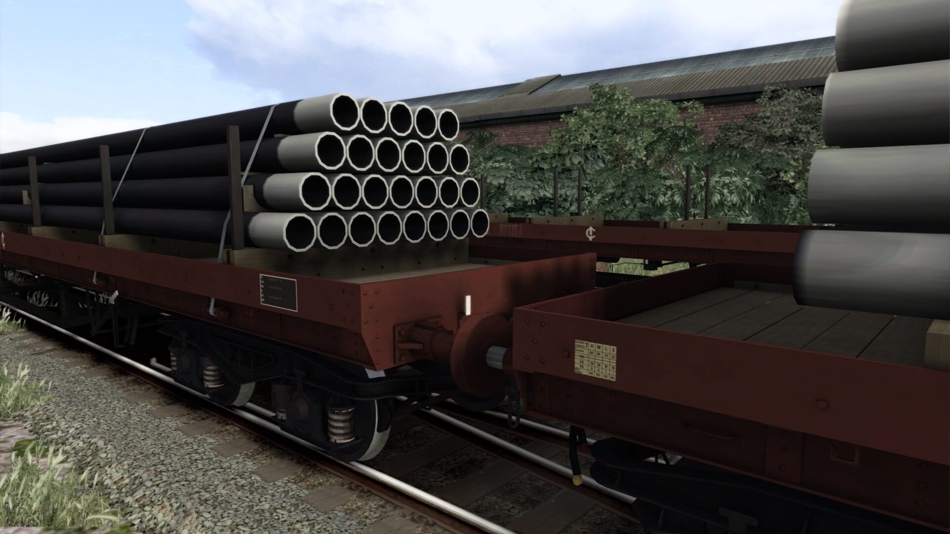 TS Marketplace: BDA 80t Bogie Bolster Wagon Pack - Screenshot